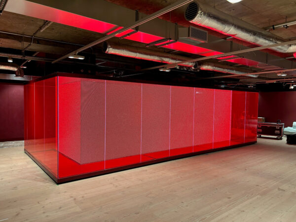 Red glass box structure