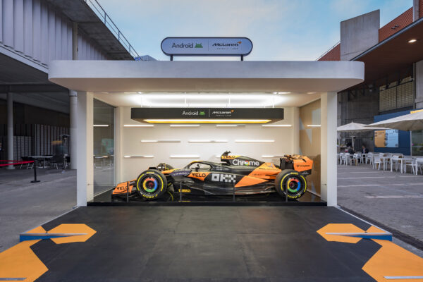 Exhibition display including McLaren Formula 1 race car