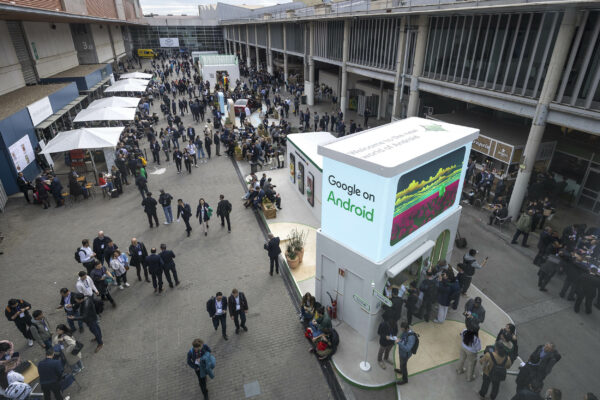 Photograph of Android Avenue exhibit at Mobile World Congress 2024