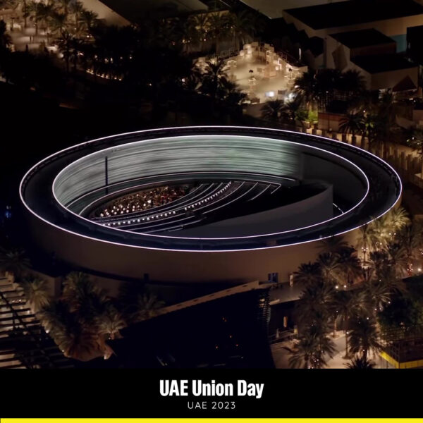 Image of 72m diameter revolving stage created for UAE Union Day 2023