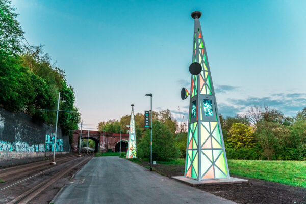 Light antennas installed in Manchester city centre