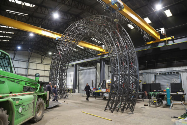 Steel ladder frames combined to create an arch