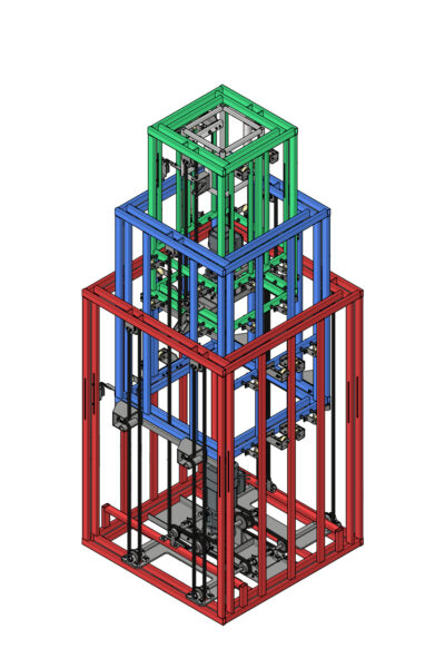 Structural drawing of three tier trophy lift