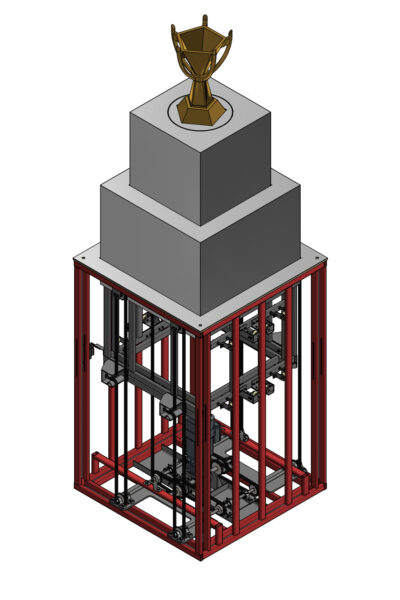 Structural drawing of trophy lift with cladding