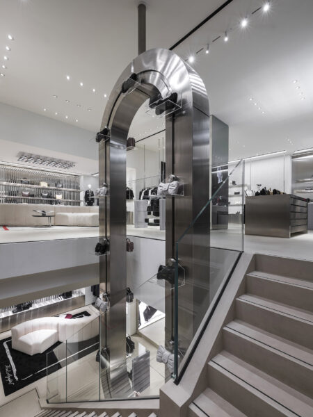 Image of paternoster lift from upper floor of Karl Lagerfeld store on Regent Street, London